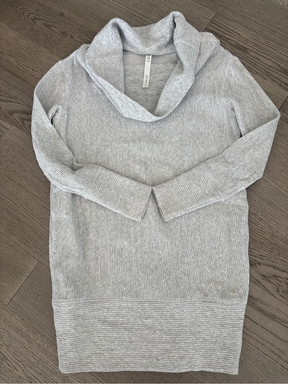 lululemon athletica Light Gray Ribbed Cowl Neck Tunic